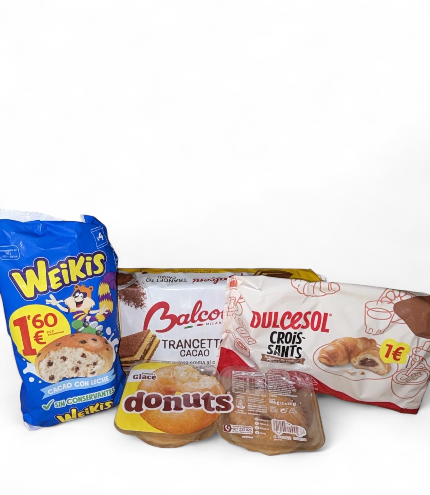 Bollería · Weikis, Donuts Glacé, Trancetto Cacao y Croissants Dulcesol