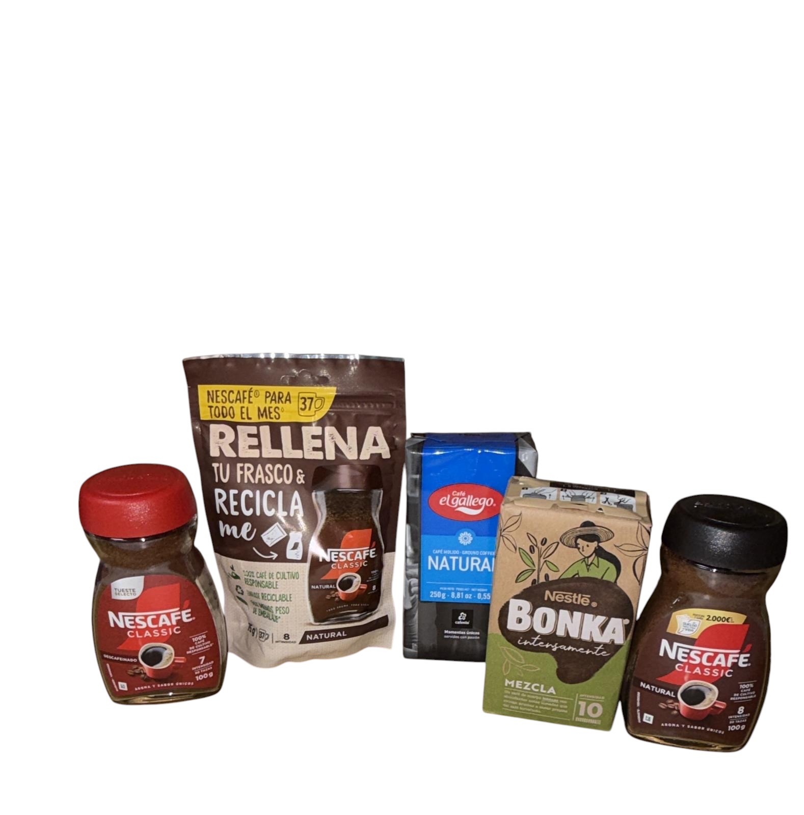 Café Nescafé Classic, Bonka Mezcla & Café El Gallego natural