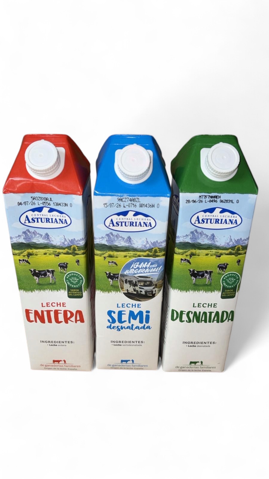Leche Central Lechera Asturiana · Entera, Semi y Desnatada 1L