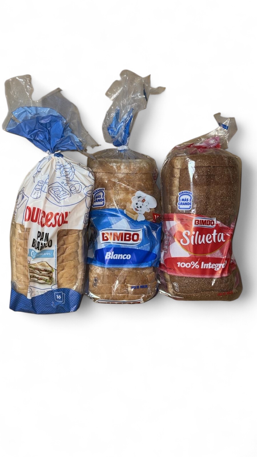 Pan de molde Bimbo Blanco, Silueta Integral & Dulcesol Pan Blanco